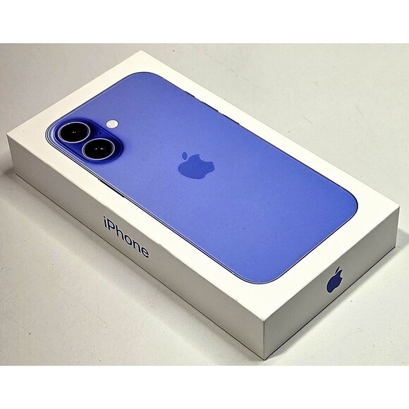 Empty Retail Box Apple A3081 iPhone 16 Ultramarine 128 GB Demo Sticker EUC - Picture 1 of 7